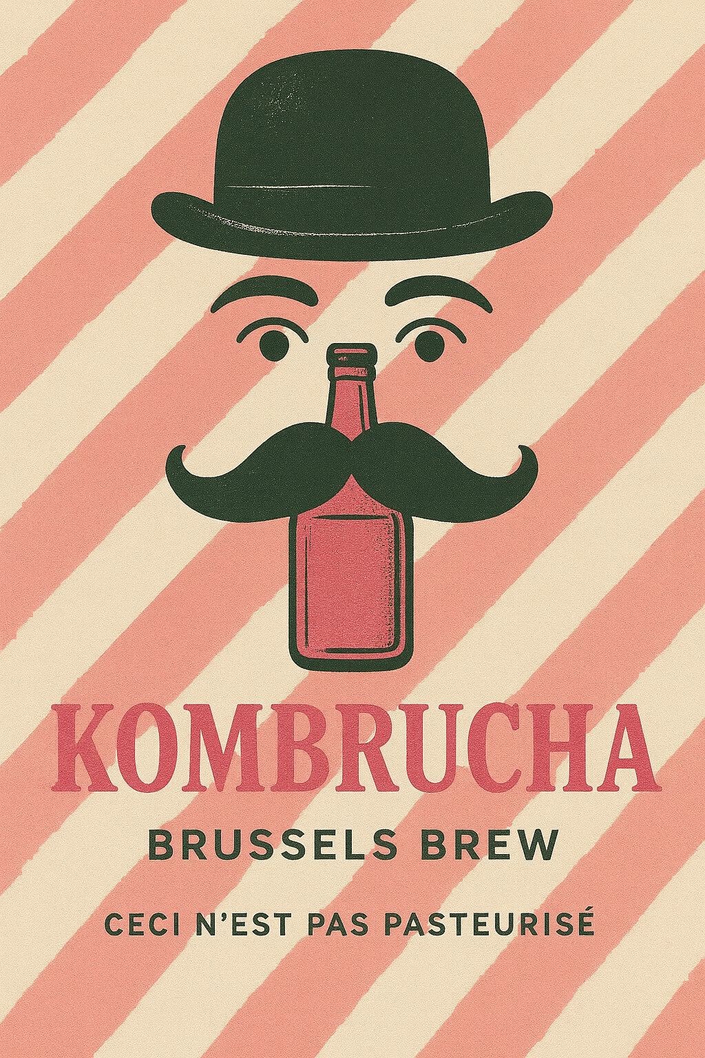 Bottle of Raspberry, Verbena and Mint Kombucha