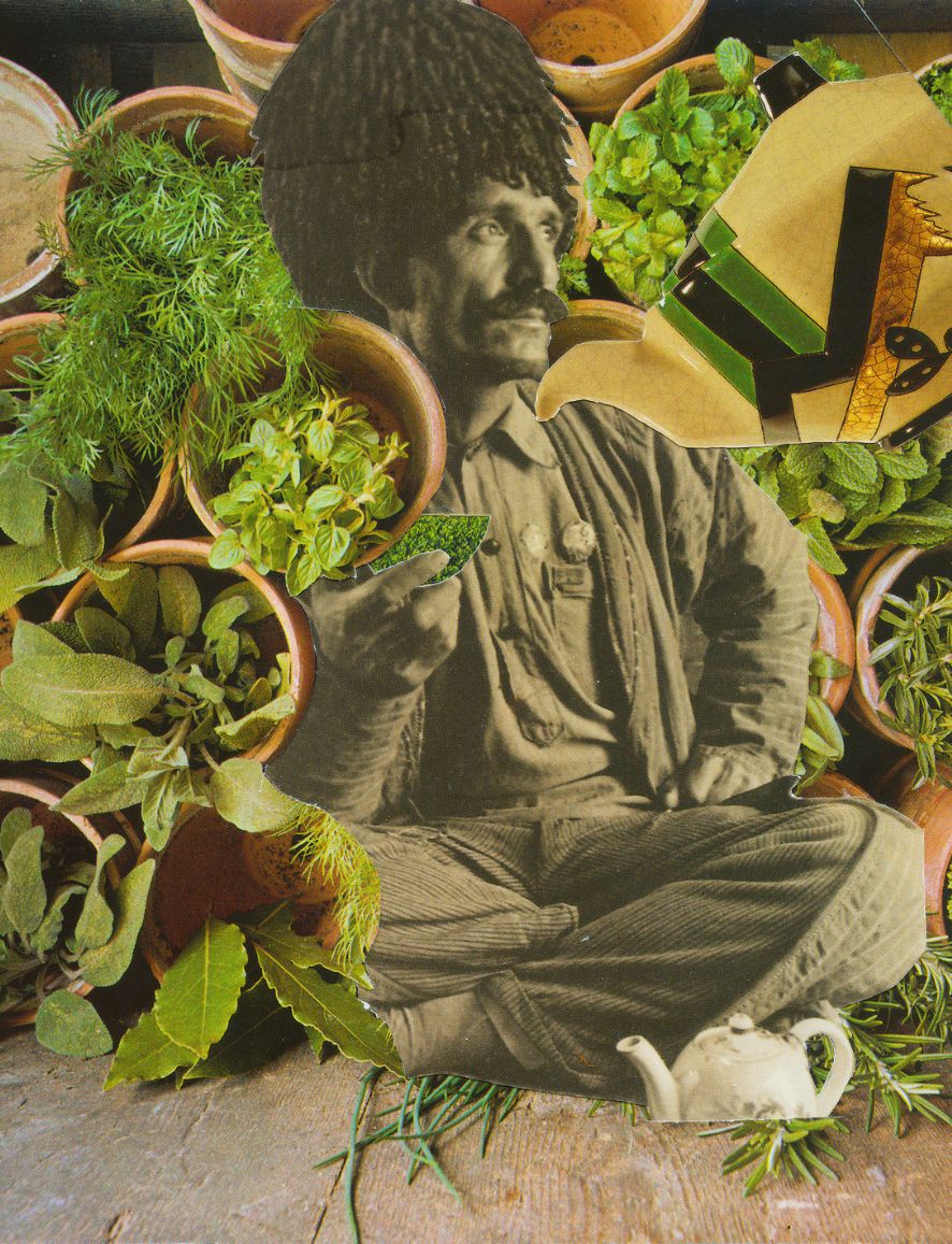 Man with dreadlocks holding a bowl, representing kombucha heritage